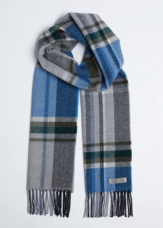 Foxford Blue and Grey Lambswool Scarf